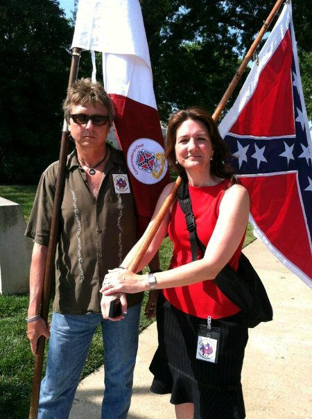 Michael Givens (SCV) and Susan Hathaway on the Boulevard in Richmond, Va.